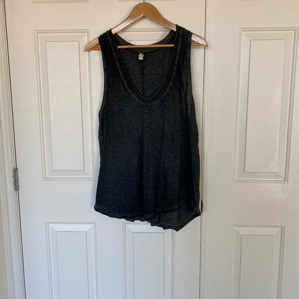 Free People Navy Blue Stonewash Tank Top